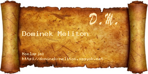 Dominek Meliton névjegykártya